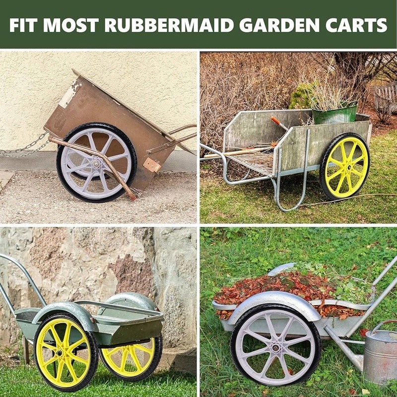 20 Inch Flat Free Tire Solid Airless Wheelbarrow Utility Cart Heavy Duty New gallery