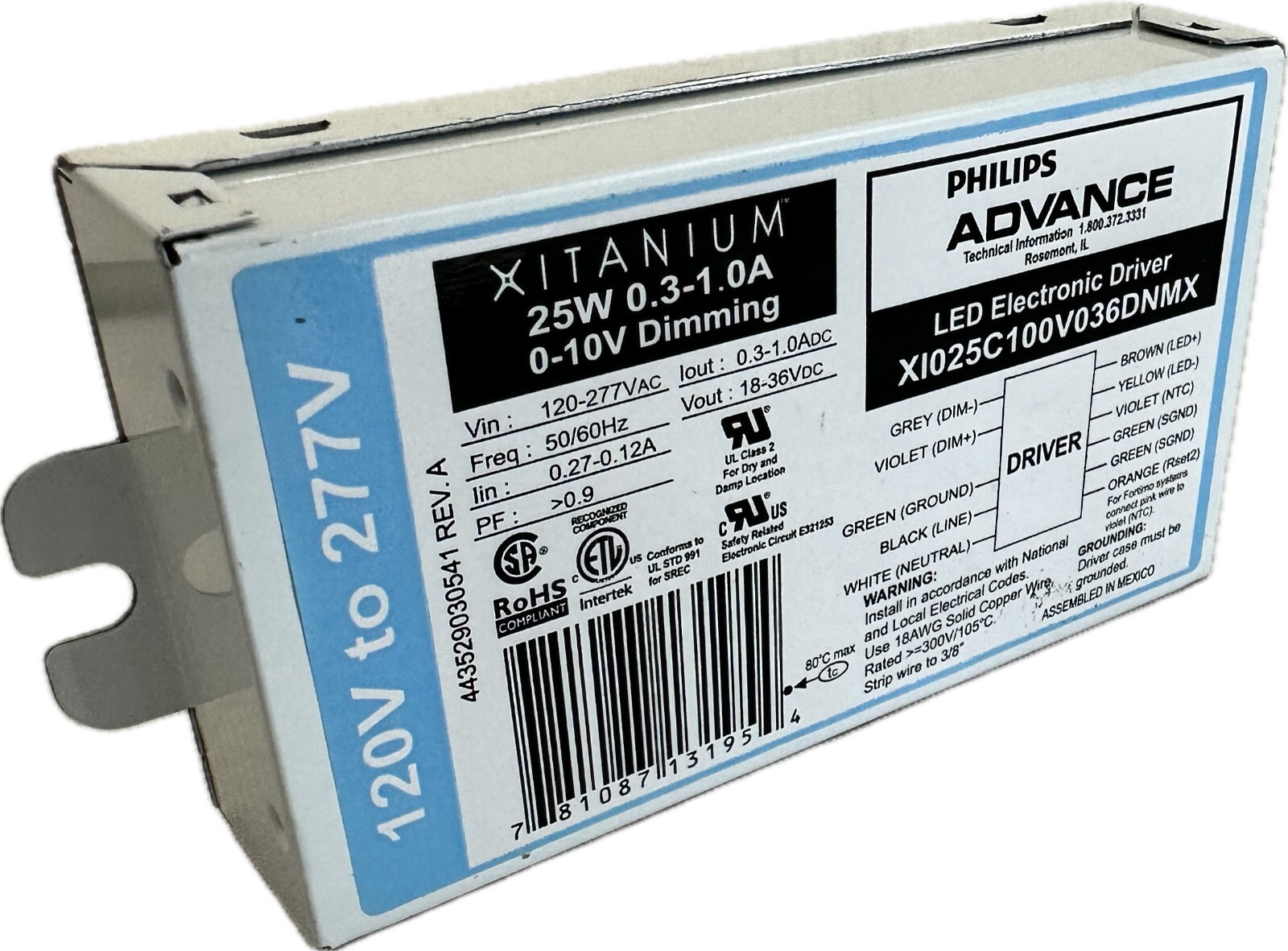 Philips Advance LED Electronic Driver Xitanium 25W XI025C100V036DNMX (New) gallery