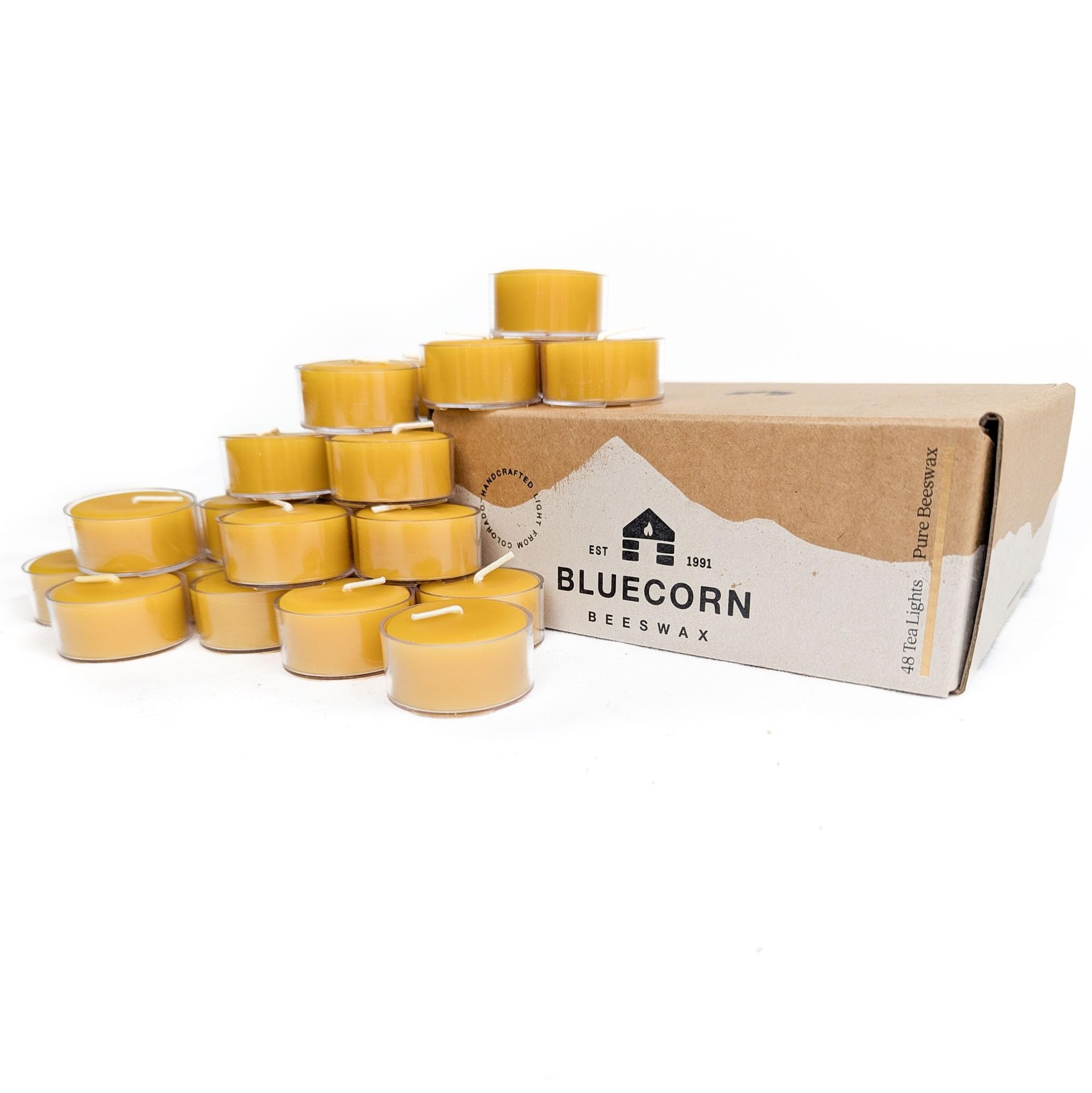 Beeswax Tea Light Candles 100% Pure Natural 48 Pack 4-5 Hrs Bluecorn Yellow gallery