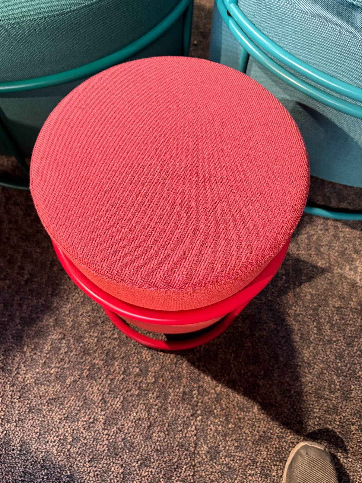 12"Drop Stool/Stackable by COR and Designer Pauline Deltour (French Made) in Red gallery