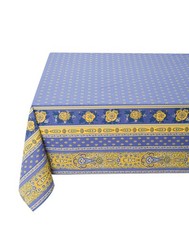 Rectangular 59×118 Inches Tablecloth Bastide Lavande Blue Cotton Coated…