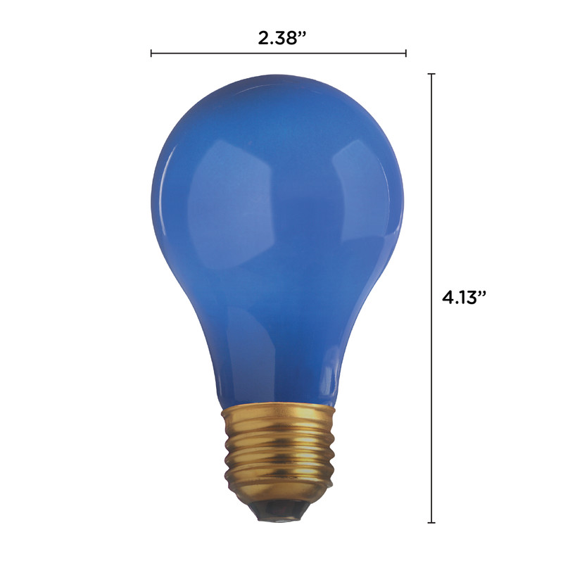 4 Pack CERAMIC SOLID BLUE BULBS A19 25W 120V Medium E26 Base 25A19 Dimmable gallery