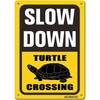 Slow Turtle Crossing Retro Metal Sign 20.32X30.48 cm Yellow Black gallery