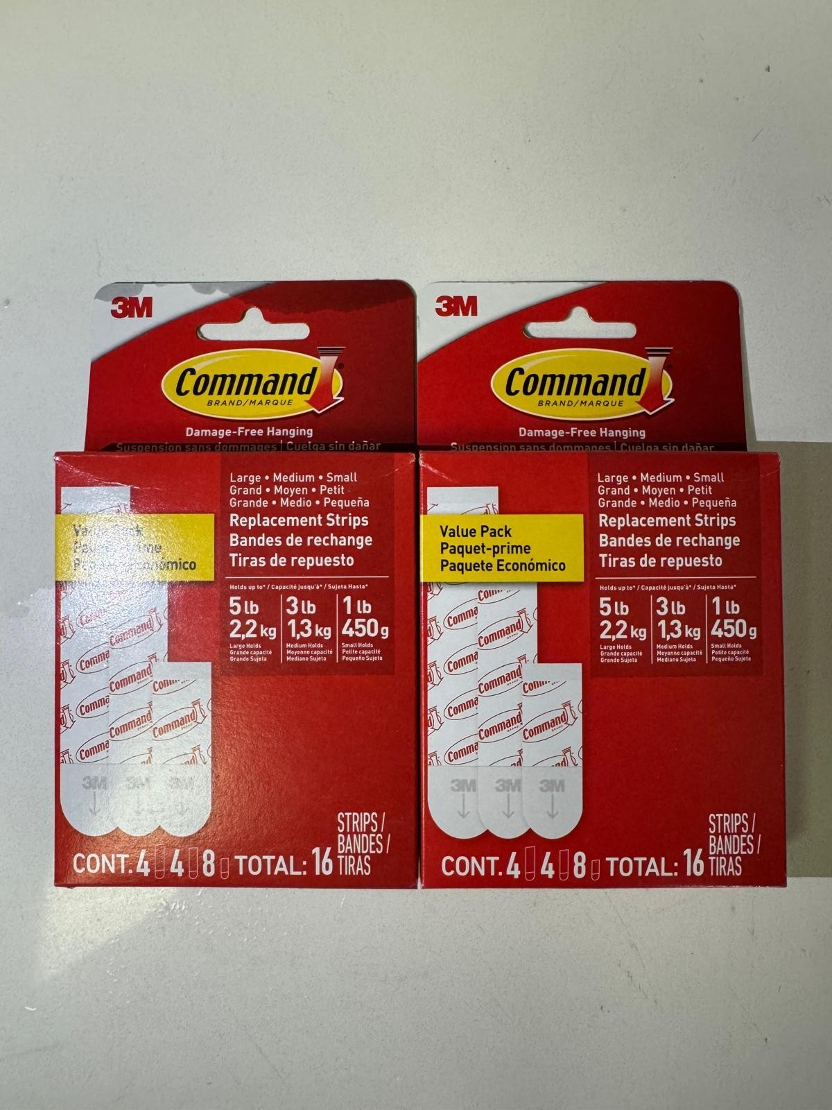 Command Damage-Free Adhesive Strips – Double Pack (8 Small, 4 Medium, 4 Large pe gallery