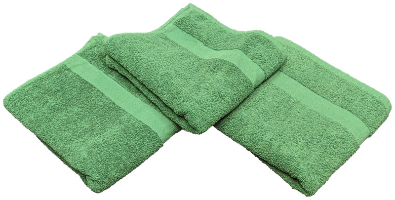3 Pack Beach Pool Spa Towels Solid Hunter Green 100% Cotton 24" x 50" gallery