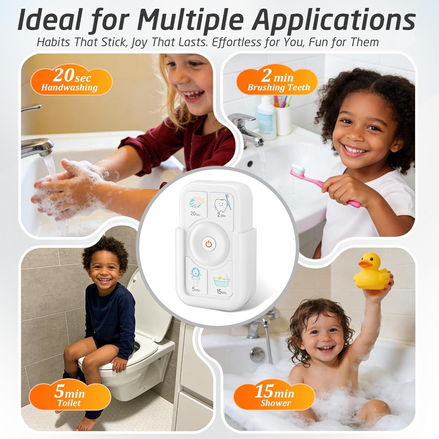 Timer for Kids Brushing: 2 Minutes Teeth Brush 20 Seconds Hand Washing 5 Min Toi gallery