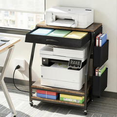 Housolution Large Printer Stand, 3 Tier 22 X 18 Inch Mobile Printer Table with C
