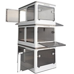 Stackable Storage Bins with Doors – 3 Tier 80Qt Each Plastic Collapsible Stor…