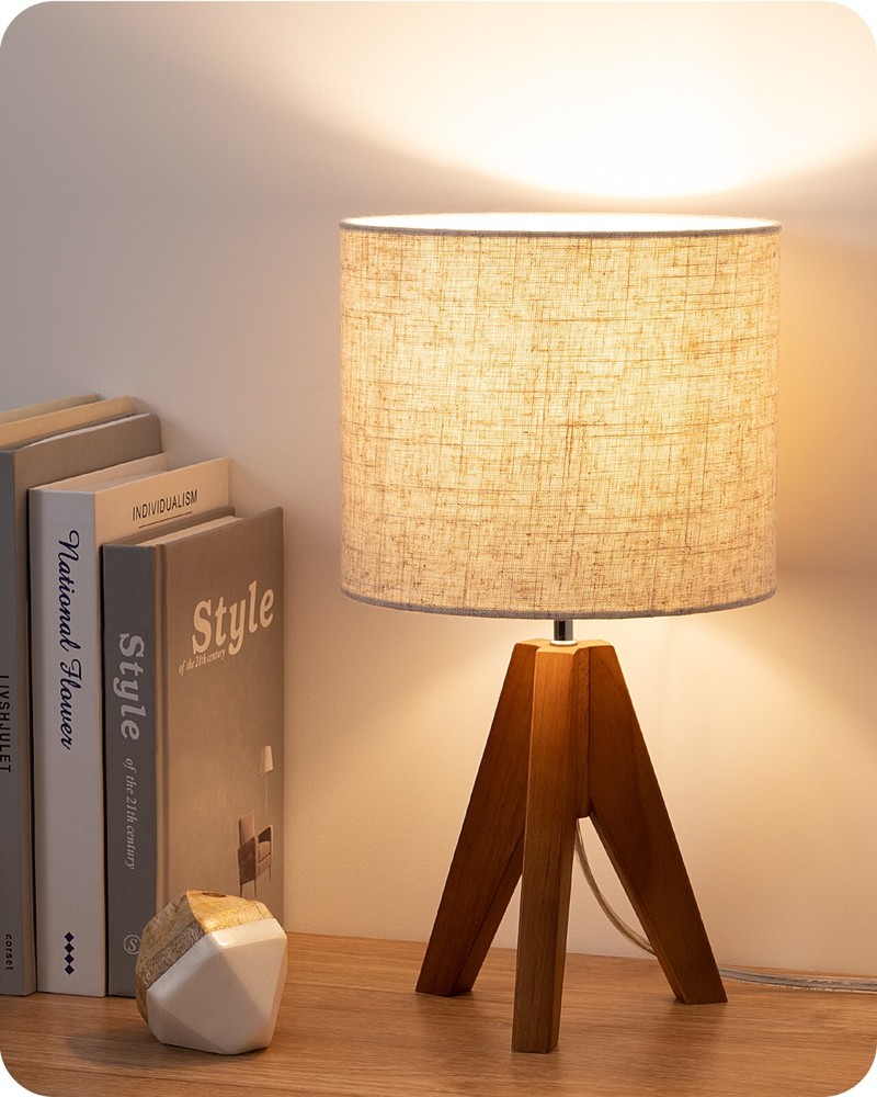EDISHINE Nightstand Lamp, E26 Socket, Bedside Table Lamp for Nursery, Bedroom