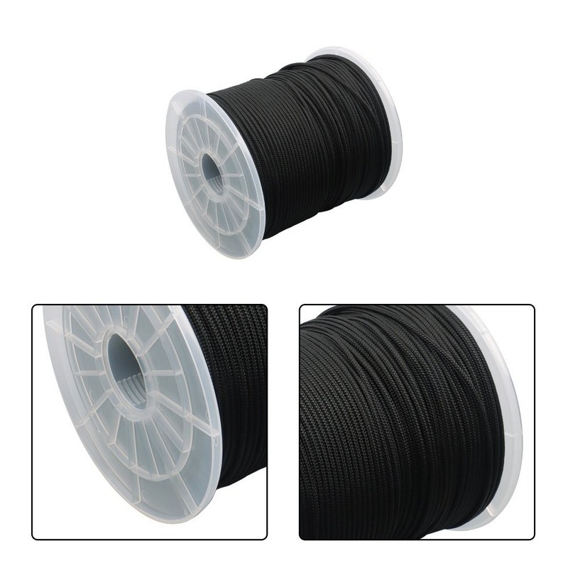 Black Nylon Solid Braid Rope High UV & Abrasion Resistance 1/8 Inch × 600ft gallery