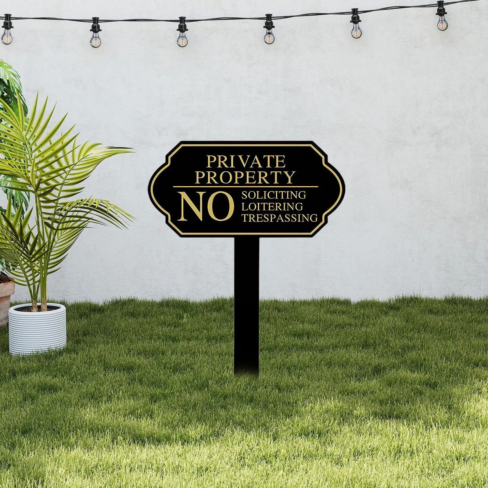 No Soliciting Sign for House with Stake, Easy to Install, Metal Yard Warning Sig gallery