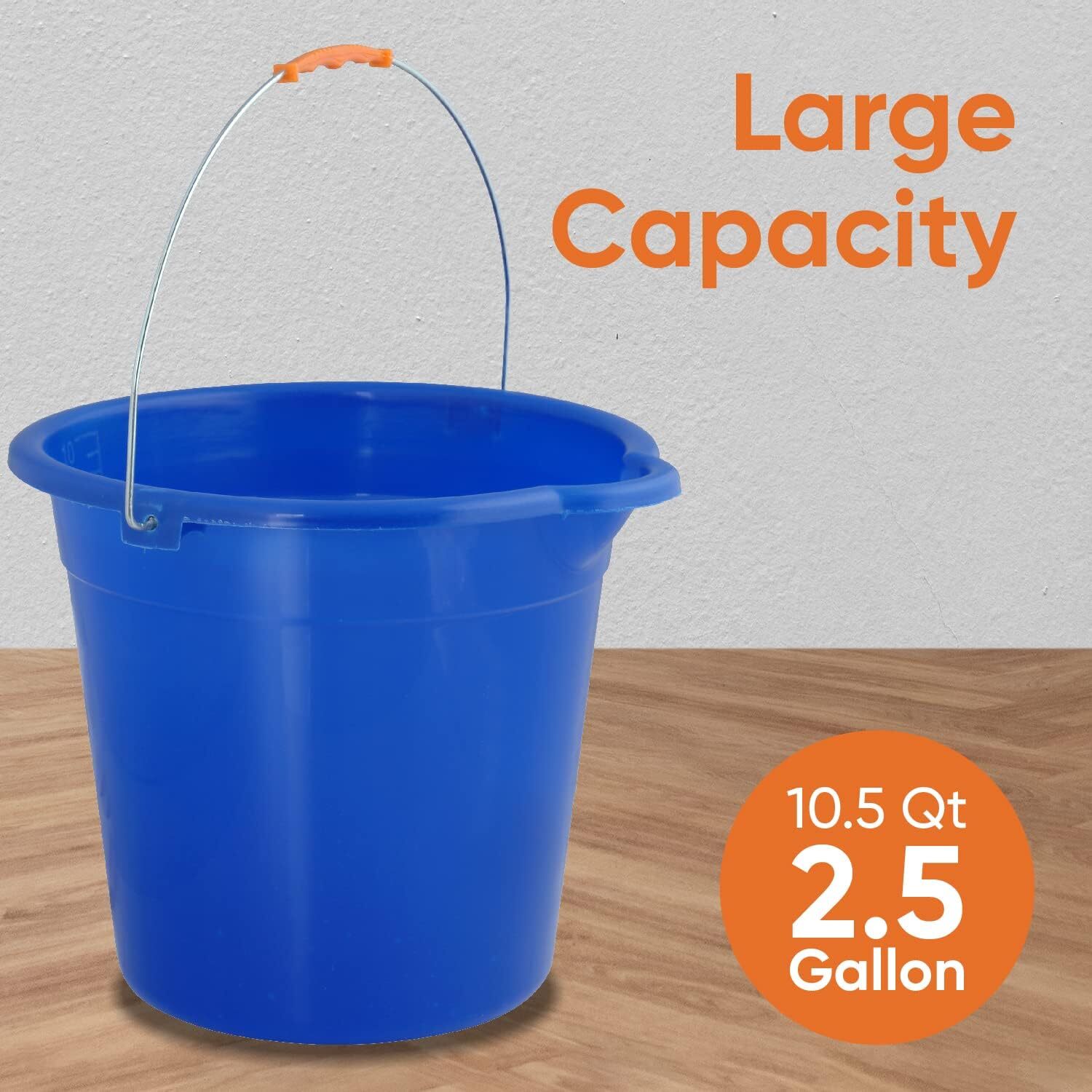 Mop Bucket 2.5 Gallon Bucket for Cleaning - Plastic Car Wash Bucket Blue gallery