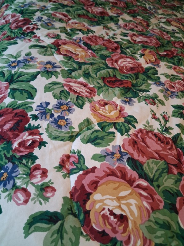 90s Longaberger Reversible Full Queen Comforter 2 Shams Set Sentimental Rose gallery