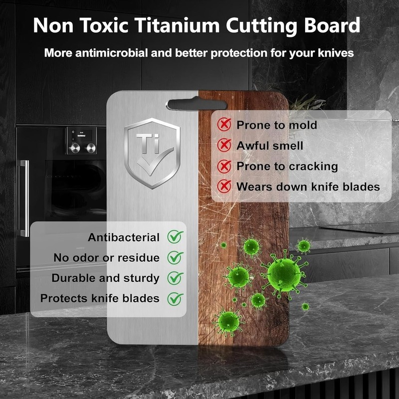 Titanium Cutting Board, 100% Pure Titanium Cutting Boards for Kitchen, Double Si gallery