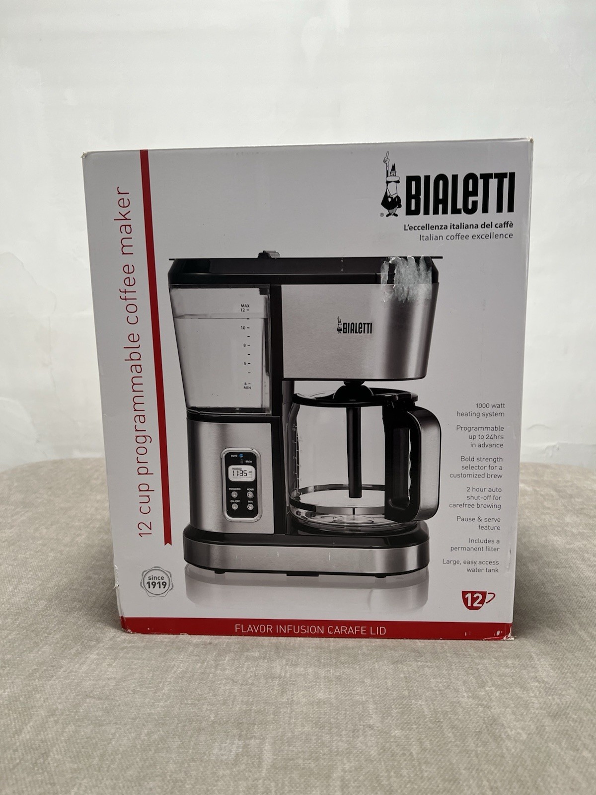 Bialetti 12 Cup Programmable Coffee Maker Model MD-278 35061 Rare Tested Working gallery