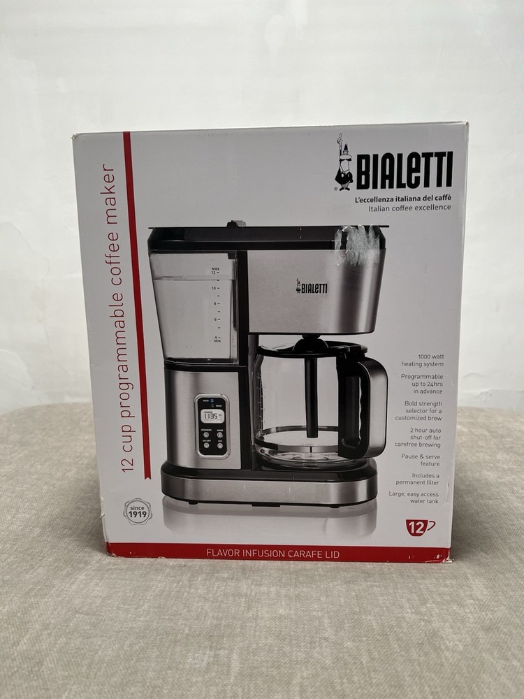 Bialetti 12 Cup Programmable Coffee Maker Model MD-278 35061 Rare Tested Working