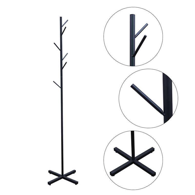 7 Hooks Coat Rack Hat Stand Tree Clothes Hanger Umbrella Holder Metal Organizer gallery