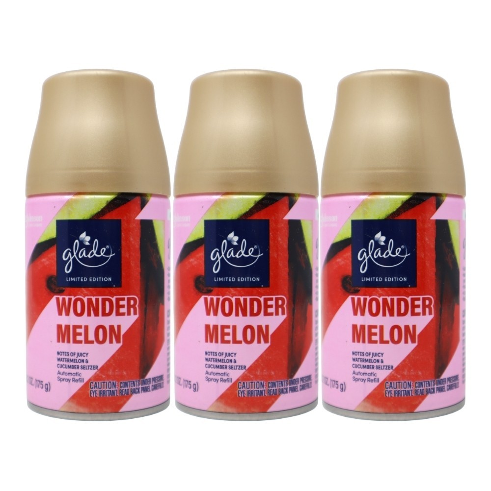 3 Pack - Glade Automatic Spray Air Freshener Refills, Wonder Melon, 6.2 oz gallery