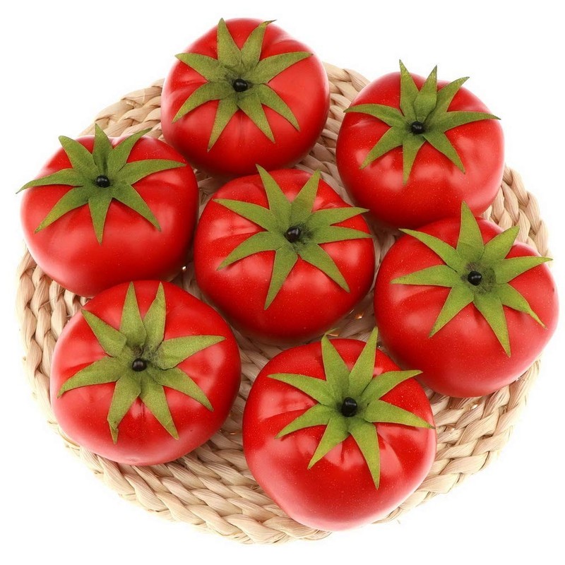 Artificial Simulation Tomato 6 PCS Fake Fruit Vegetable for Home Kitchen gallery