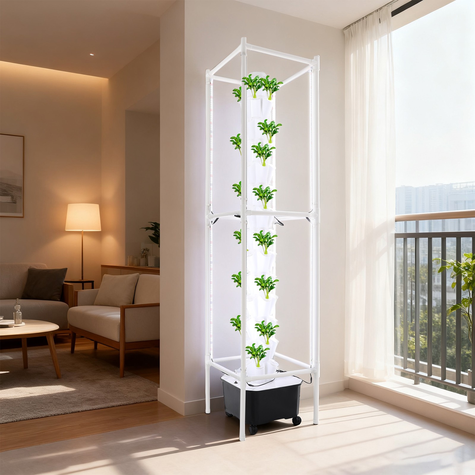 Hydroponic Growing System with Grow Light 70Holes Indoor Hydroponic Tower Garden gallery