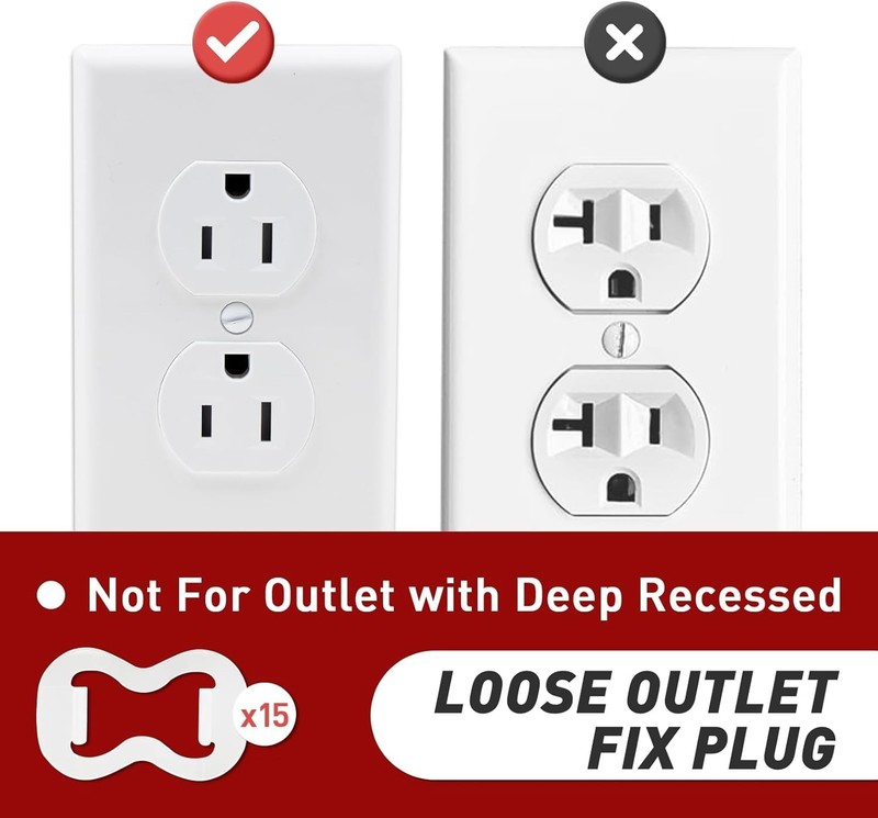 Durable 15-Pack Loose Outlet Fix Plug – Ensures Safe Power Connections, 110V gallery