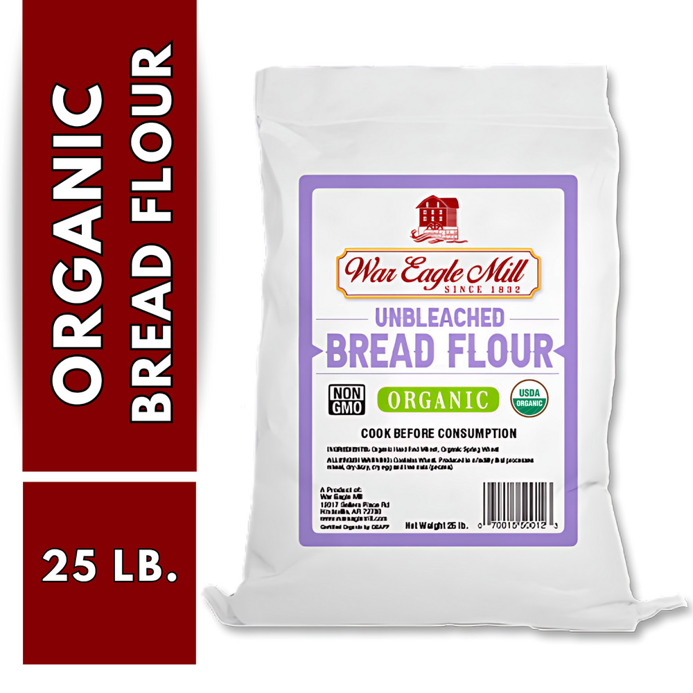 War Eagle Mill Organic Unbleached Bread Flour, 25 lb bag