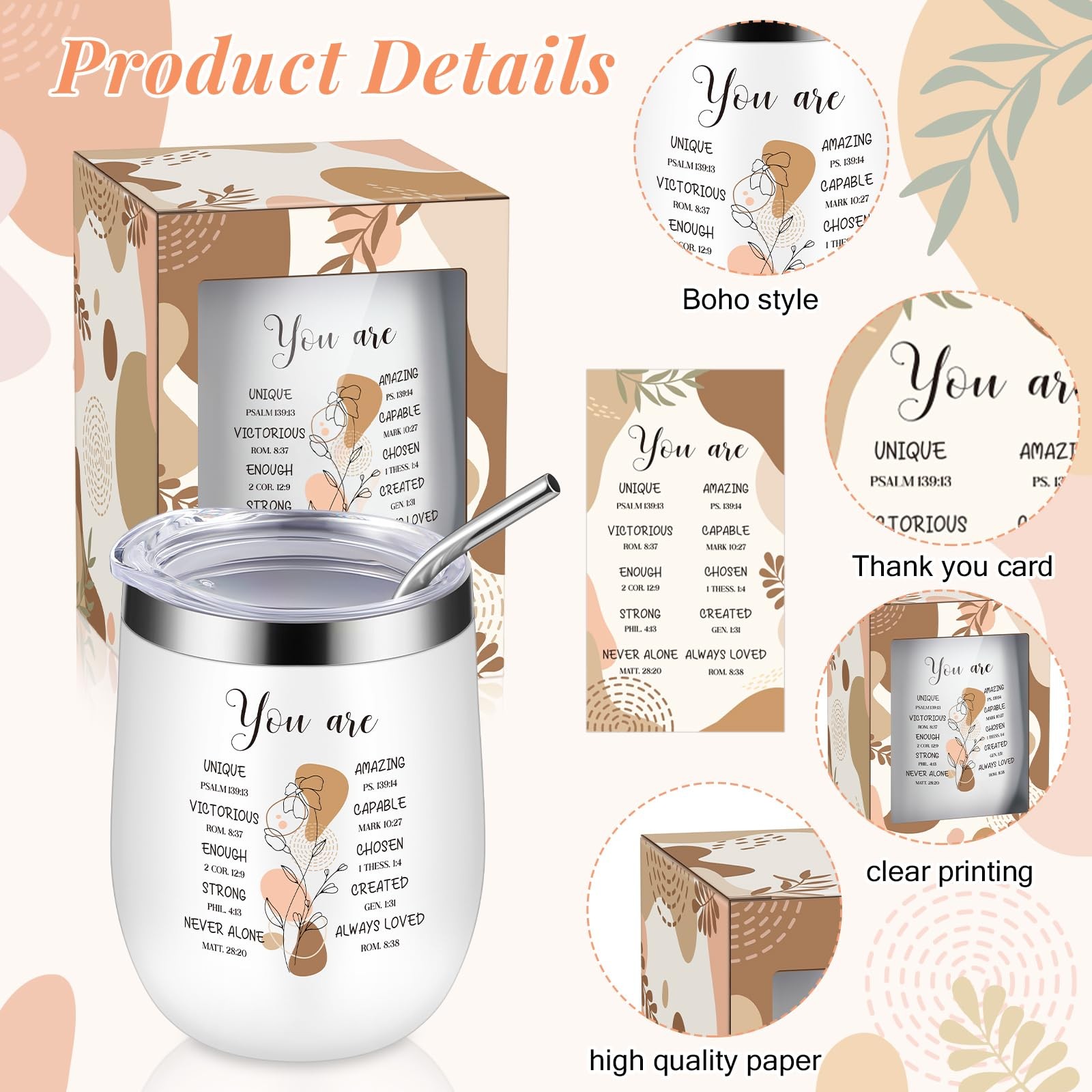 Hoolerry 6 Pcs Christian Gifts For Mothers Day Christian Tumblers For Women gallery