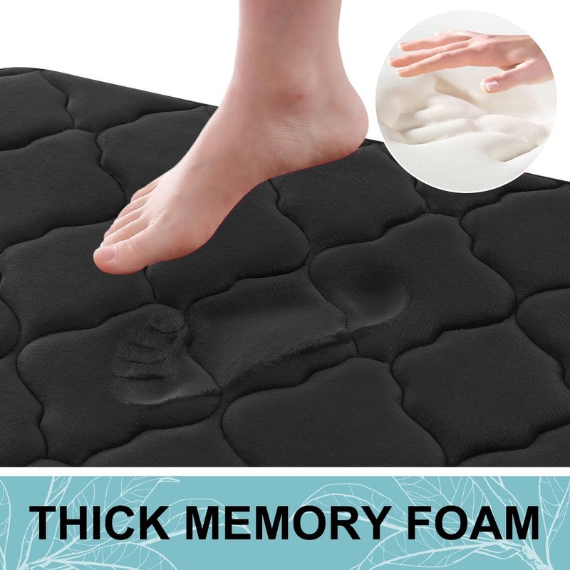 Memory Foam Bath Mat Ultra Absorbent Non Slip Washable Soft Bathroom Rug gallery