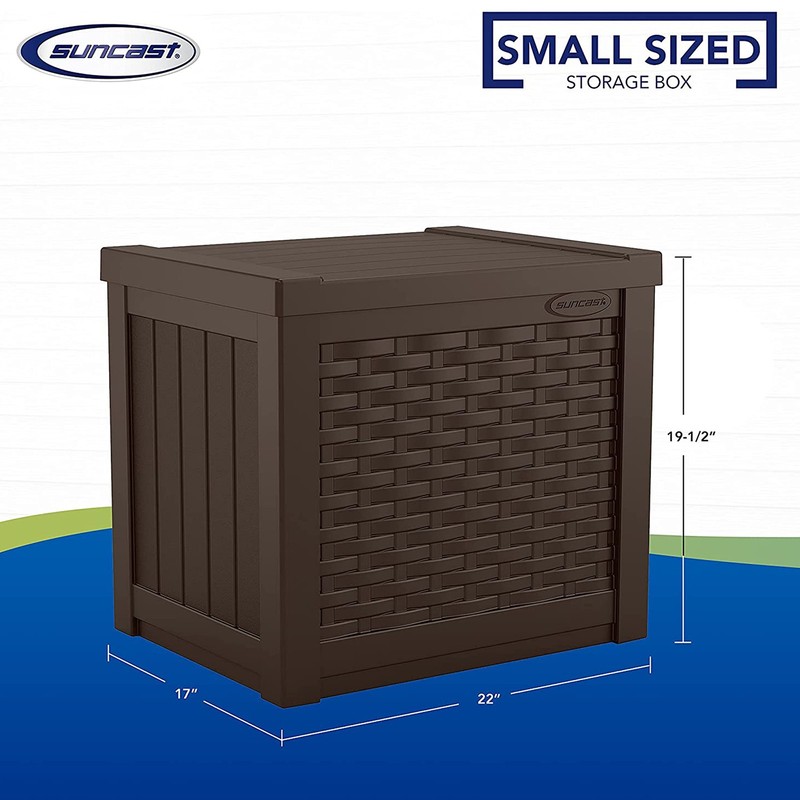 Suncast 2 Pack 22-Gallon Small Deck Box - Lightweight Resin 2 Pack, Java gallery