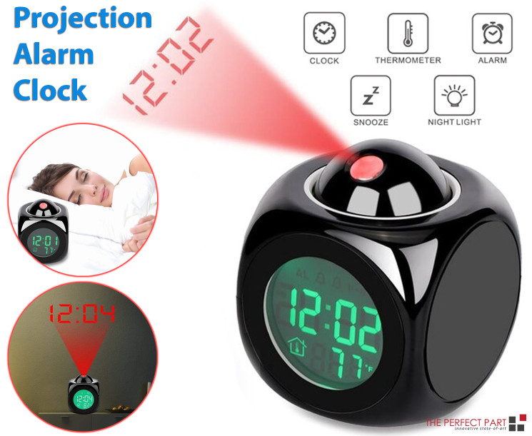 LED Projection Alarm Clock Digital LCD Display Voice Talking Weather Snooze USB gallery