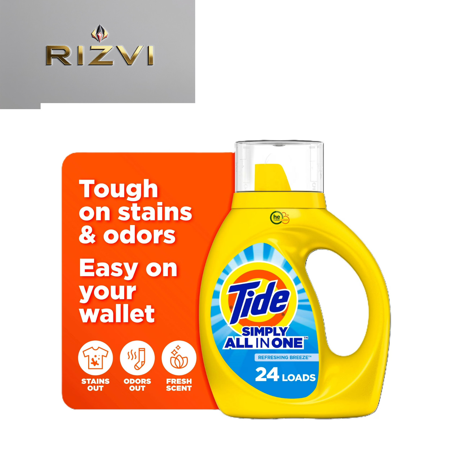 Tide Simply Liquid Laundry Detergent, Refreshing Breeze, 24 Loads, 32 fl oz gallery