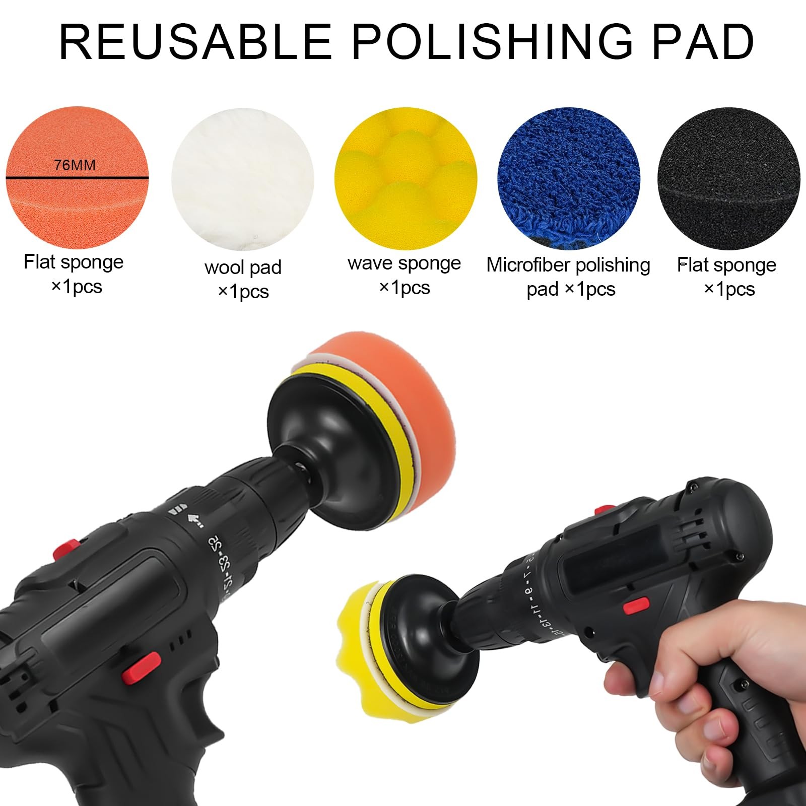 142pcs 3 Inch Sanding Discs Pad Kit, Grit 60-10000 Dry Wet Sandpaper with 5 S... gallery