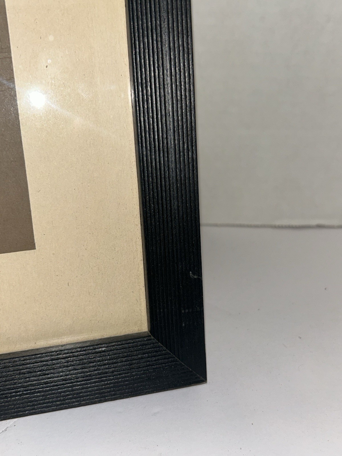 Vintage Rustic Wood Picture Frame•Black Beveled Wall Decor•8x10”•5x7” Matted•EUC gallery