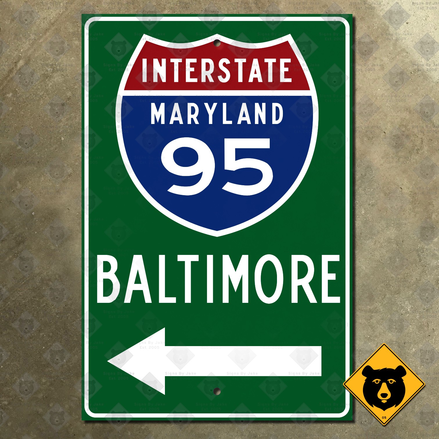 Interstate route 95 Baltimore Maryland directional arrow guide road sign 10x15 gallery