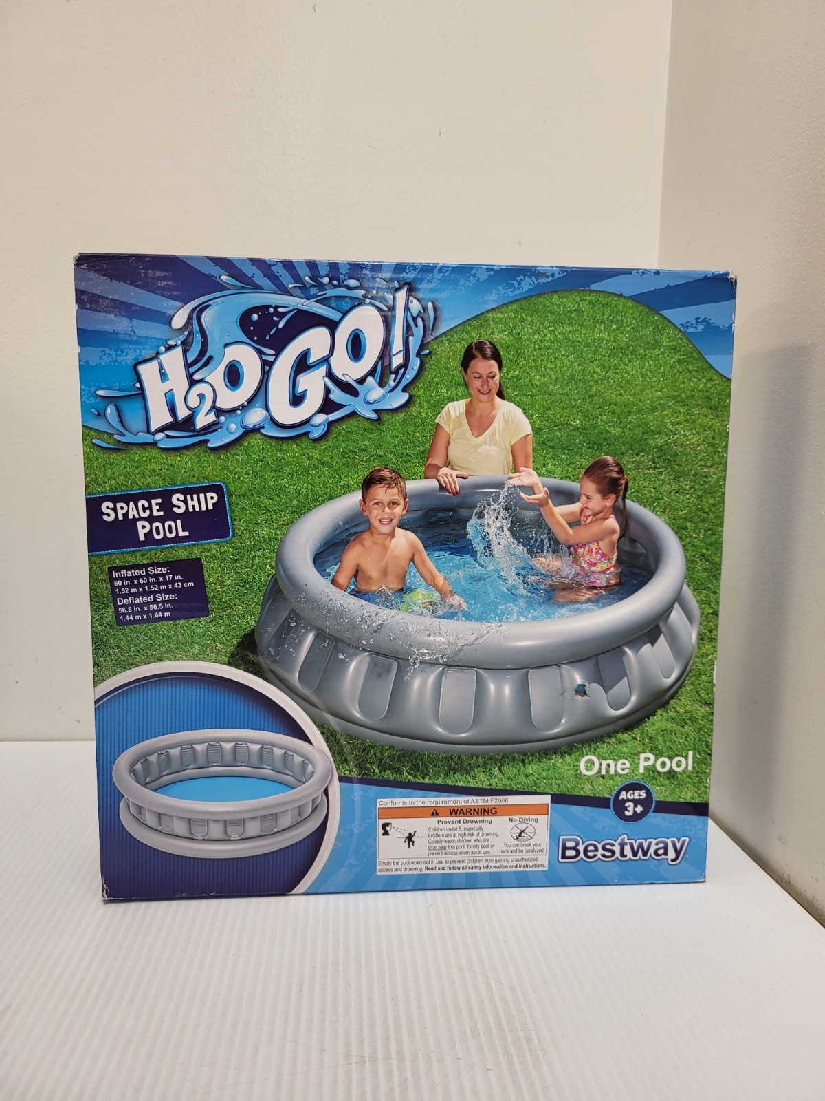 Bestway H2OGO! Inflatable 135 Gal. Space Ship Kids Pool - 60" x 60" x 17" gallery