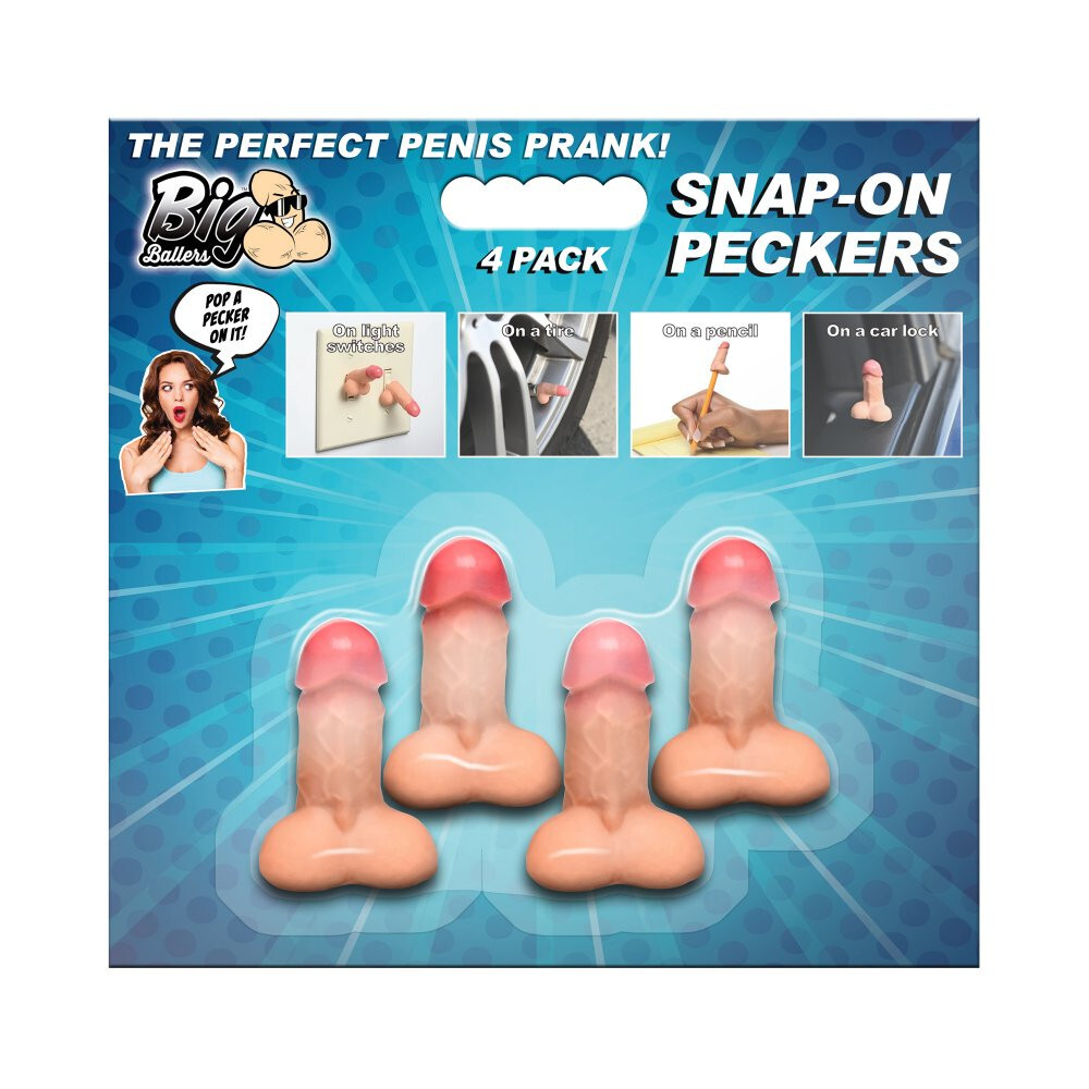 Snap-On Peckers Mini Dick Switch Attachment 4-Pack - Fun Adult Prank Gag Gift gallery