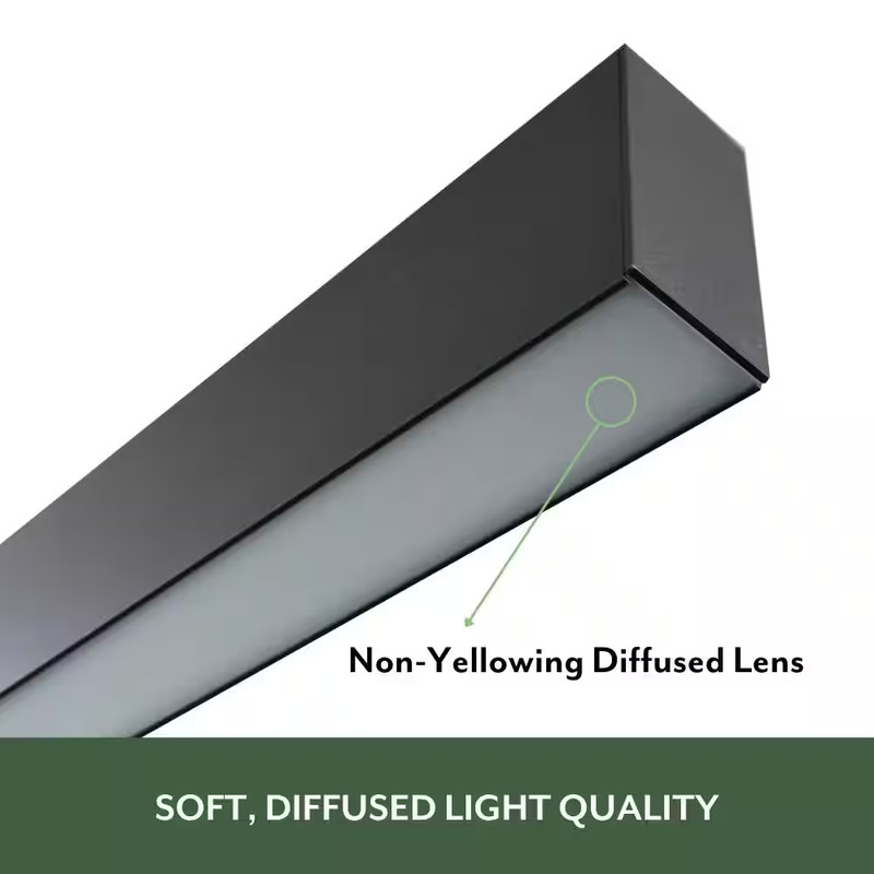 1-Pack 4 Ft. Integrated LED Black Strip Light Fixture Architectural Linear Adjus gallery