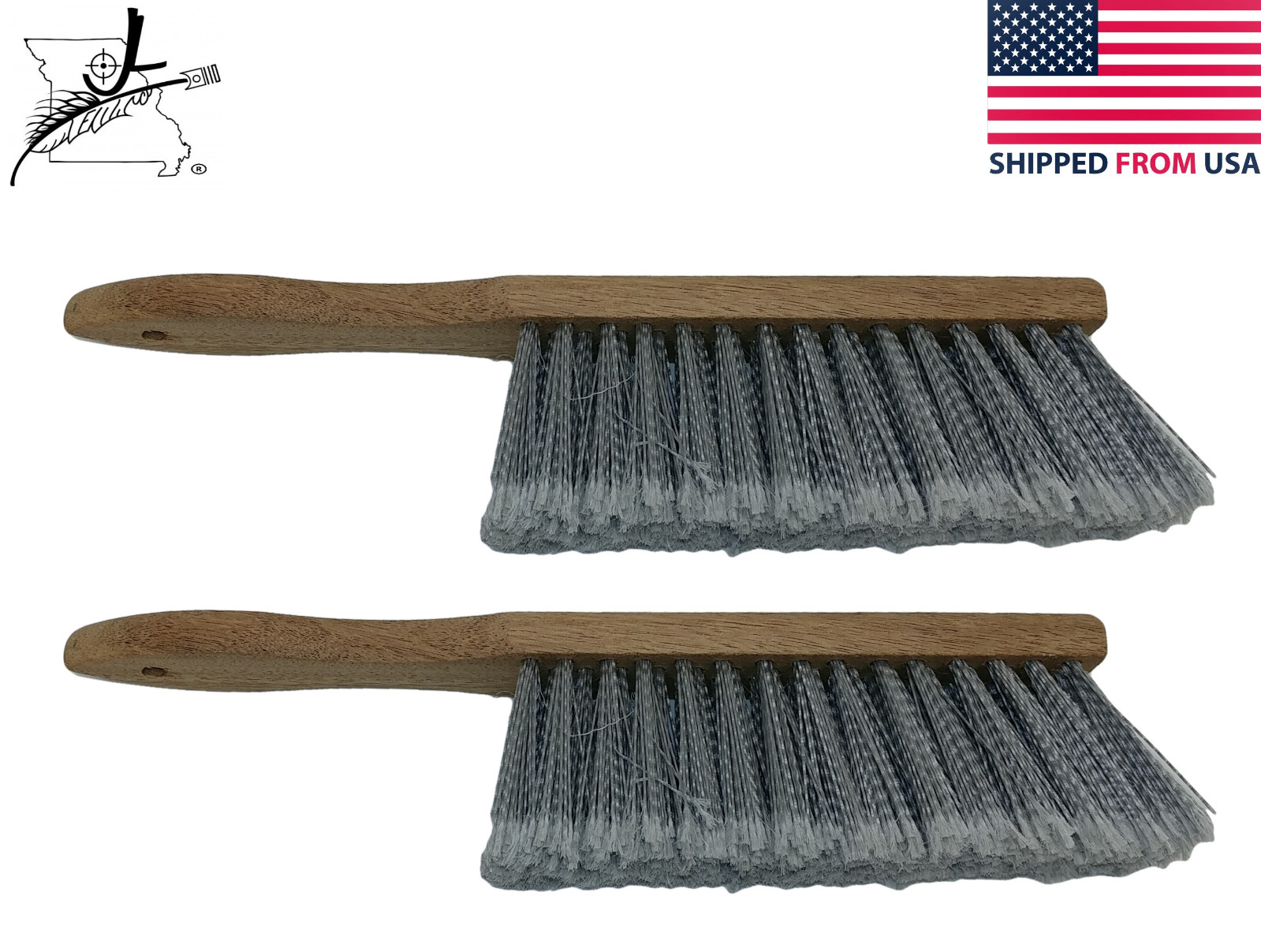 2x 7" Bench Hand Brushes Shop Workshop Dust Car Home 14" Overall Wood Handle gallery