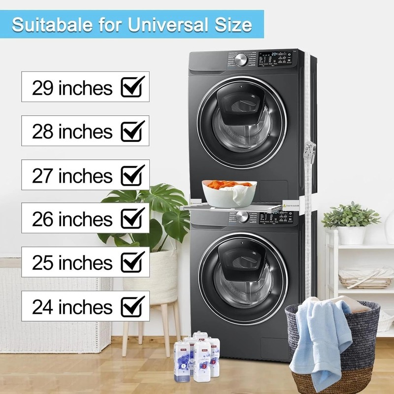Adjustable 29" Stacking Kit for Washer Dryer, Pull-Out Rack gallery