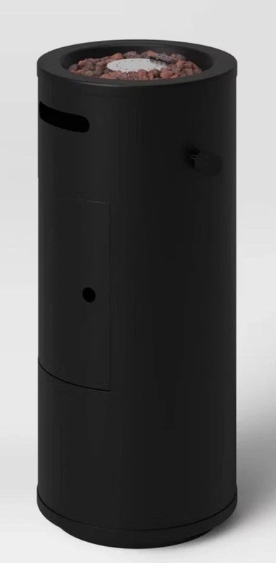 Project 62 Outdoor Gas Fire Column Pit 22” Tall Black Metal Finish 15,000 BTU. gallery