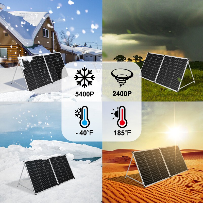 Dokio 200W Mono Folding Solar Panel, 12V for Boat, RV, Off-Grid and Garden Power gallery