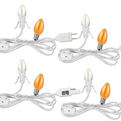 Accessory Cord with Light Bulbs,Pumpkin Clip in Light Cord,Candelabra E12 Soc…