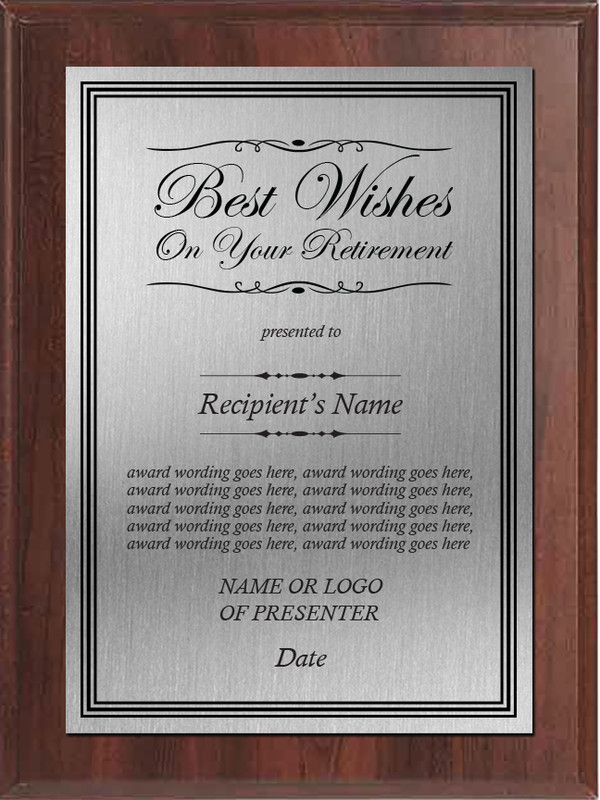 Custom Retirement Plaque – Personalized Employee Recognition Gift – Wood/Metal gallery