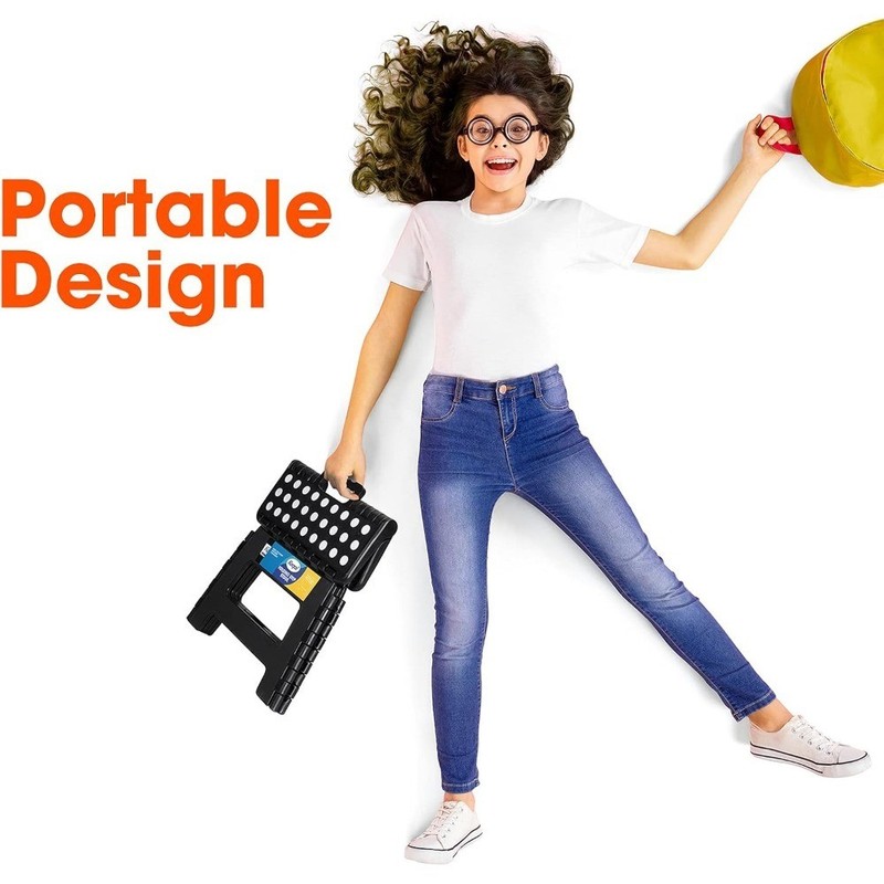 Folding Step Stool with Handle, Non-Slip Plastic Foldable Stool for Adults and gallery