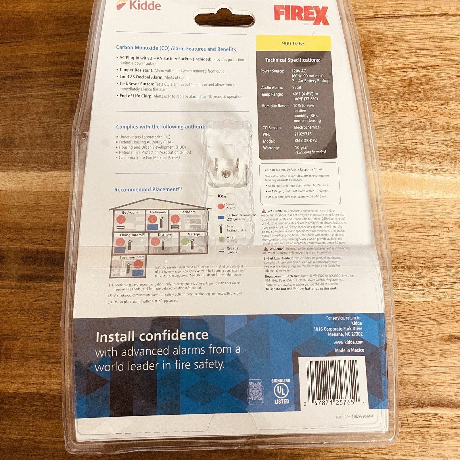 Kidde Firex Plug-In Carbon Monoxide Detector, AA Battery Backup gallery