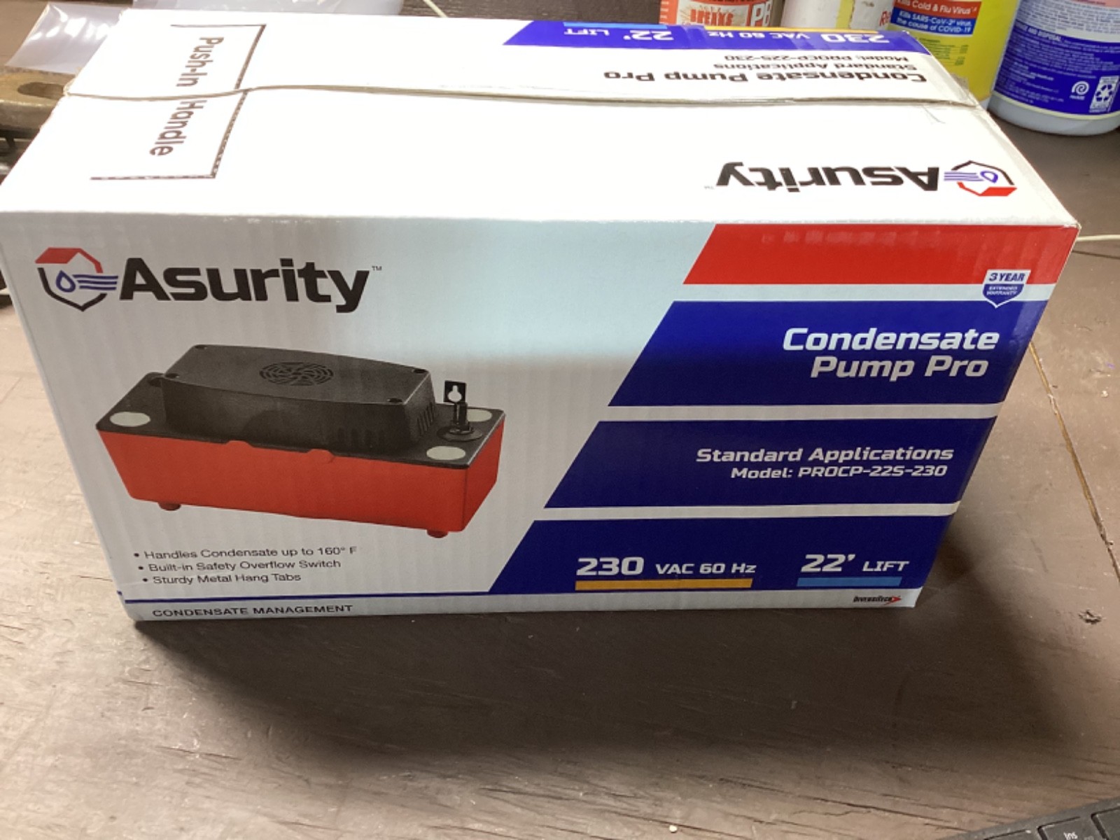 Asurity Condensate Pump Pro Model PROCP-22S-230 230v ac 60hz 22ft Lift NEW gallery