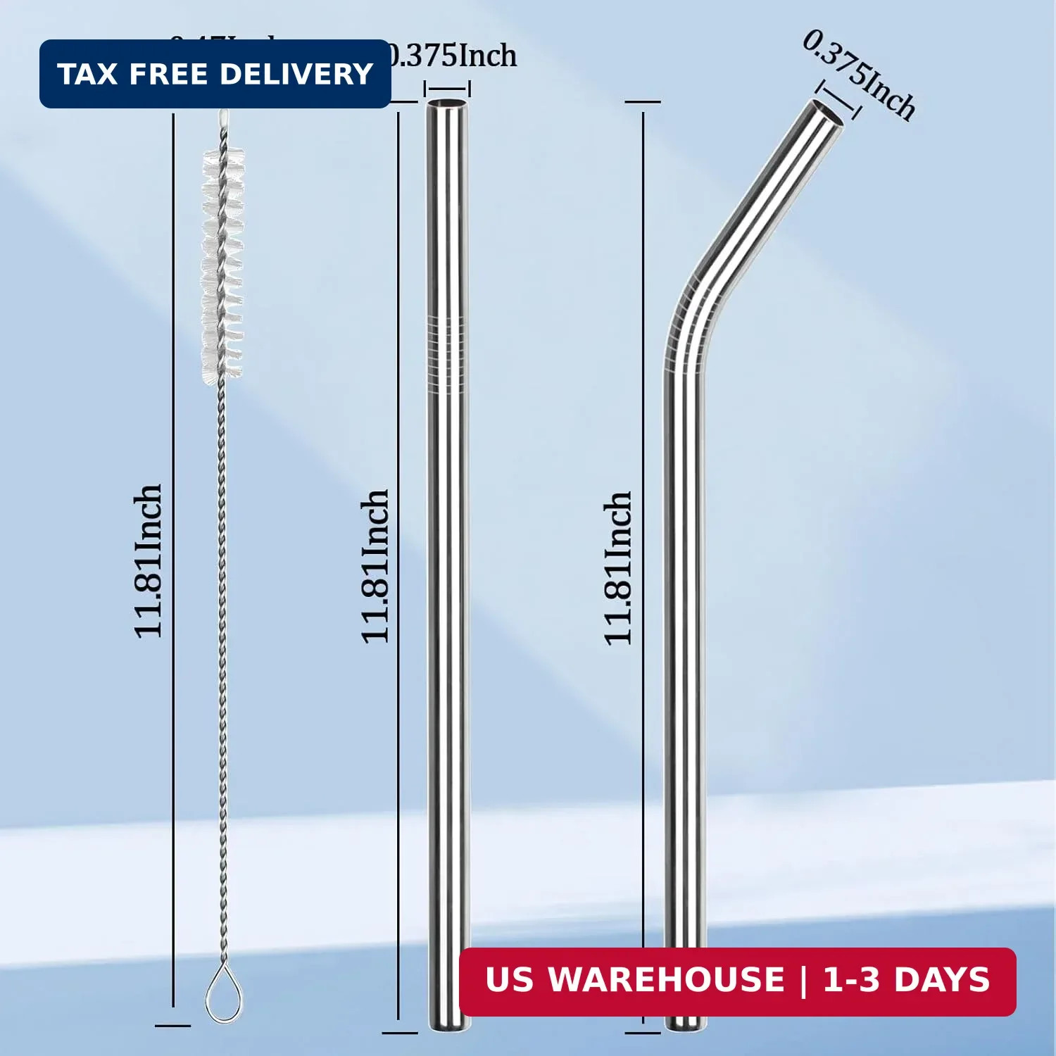 6 Pack Stainless Steel Straw Replacement 40 oz for Stanley Tumbler,3 Straight + gallery