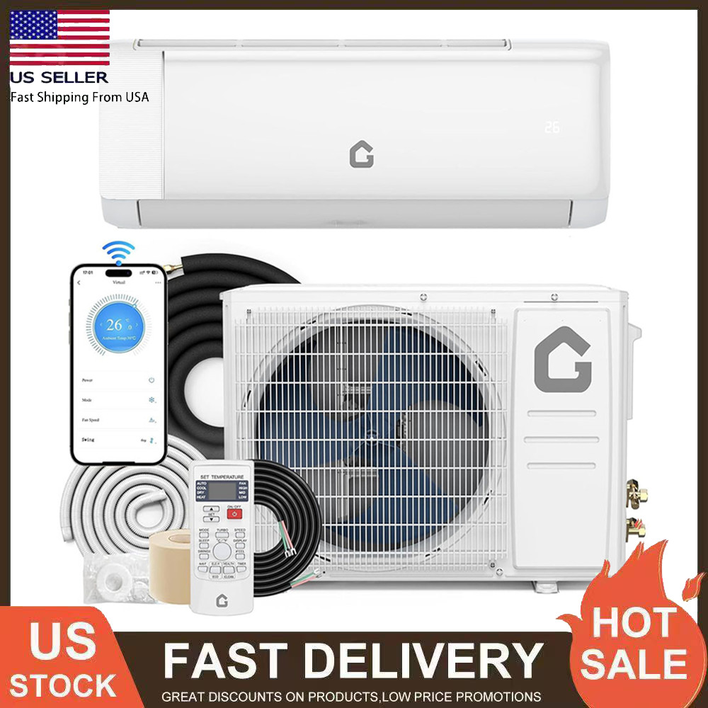 18000 BTU Mini Split Air Conditioner with Heat Pump 19 SEER 1.5 Ton Inverter AC