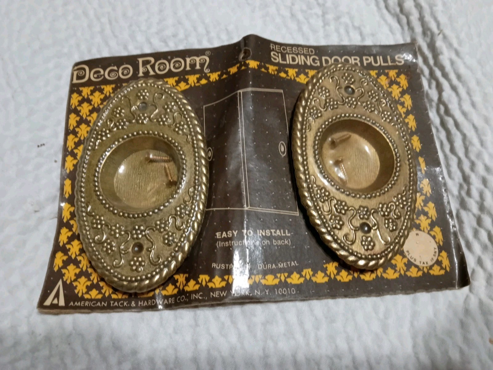 Deco Room 961 Recessed Sliding Door Pulls 1970 American Tack Hardware NIP NOS gallery