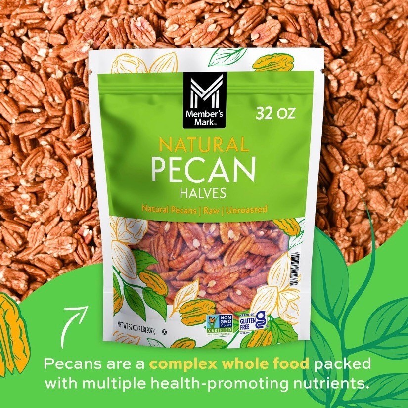 2 Pack Member's Mark Natural Pecan Halves 2 lb Each Bulk Nuts gallery